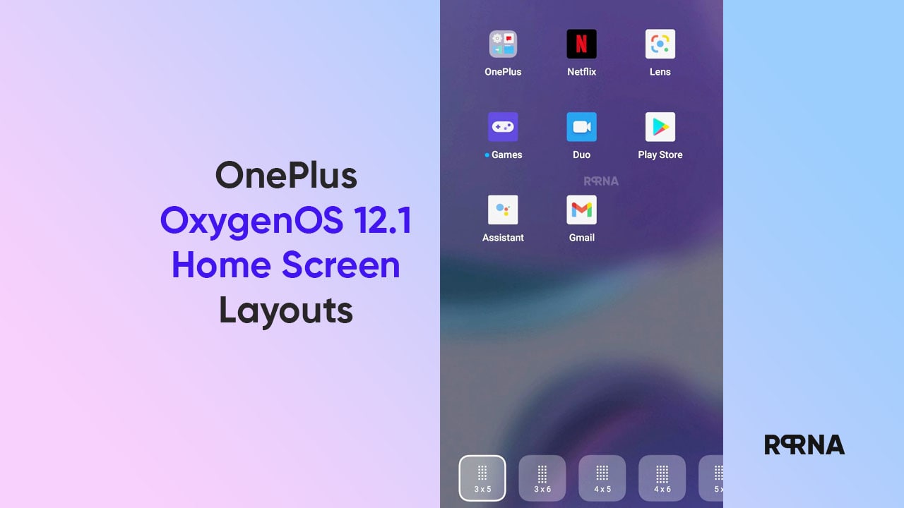 OnePlus OxygenOS 12.1 home screen layout