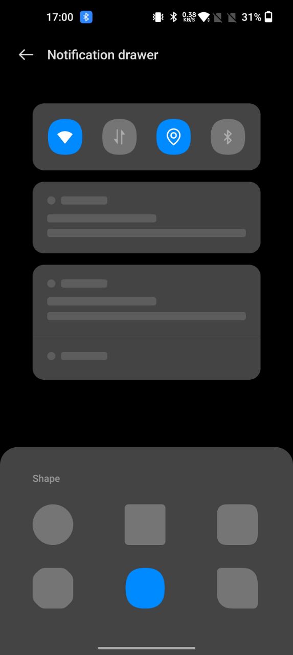 OnePlus OxygenOS 12.1 Notification panel