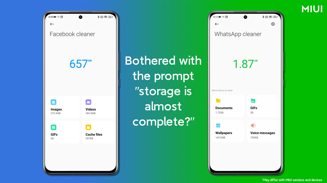 MIUI Clean Data on WhatsApp