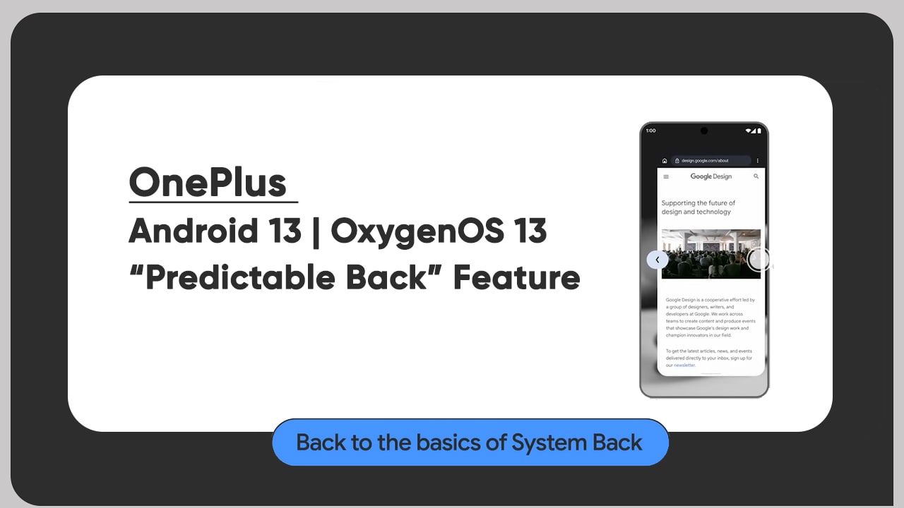 OnePlus Android 13 Predictable Back Feature