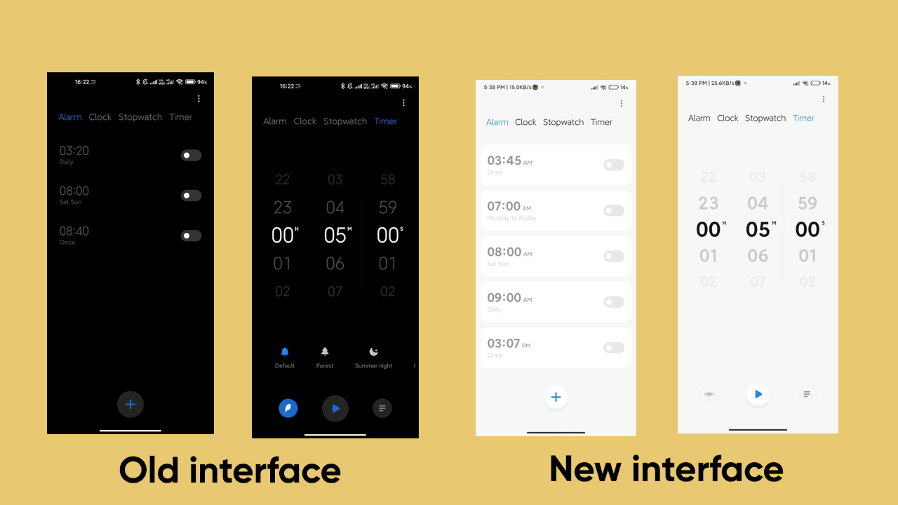 clock new interface
