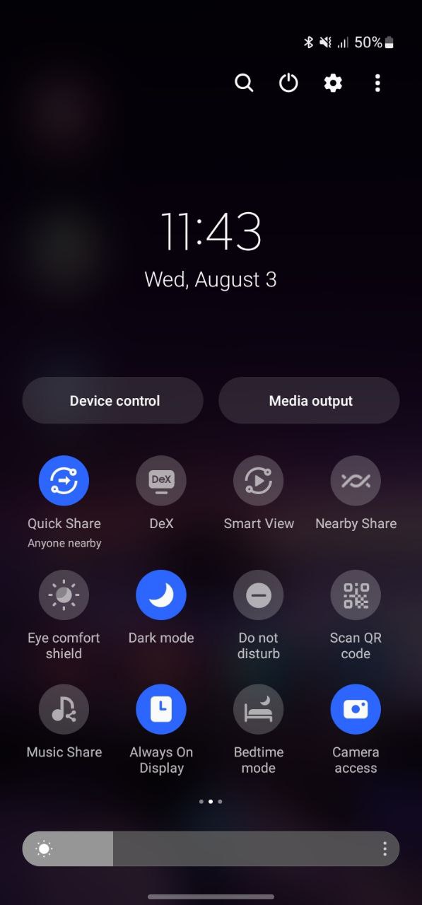 Samsung One UI 4.1 Dark Mode
