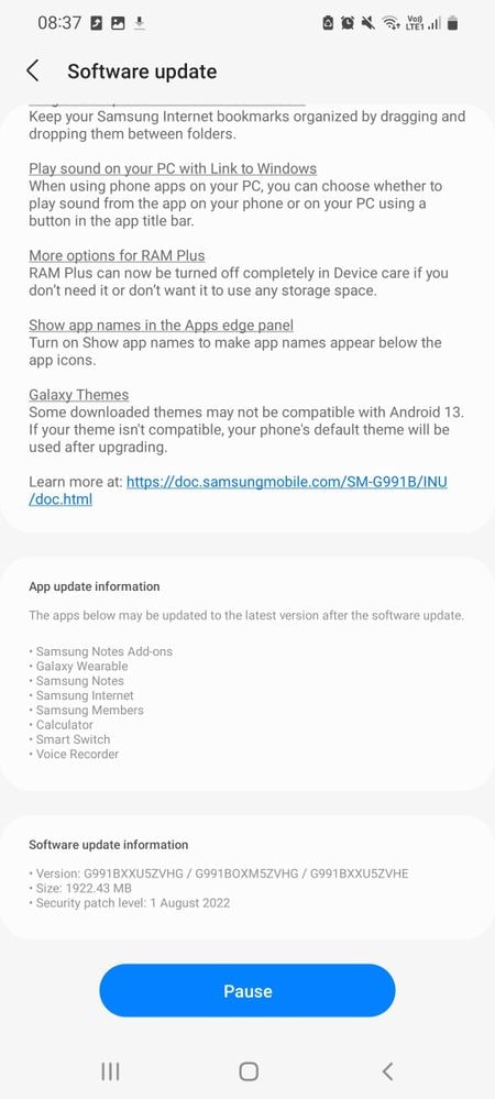 Samsung Galaxy S21 One UI 5.0 Beta update India