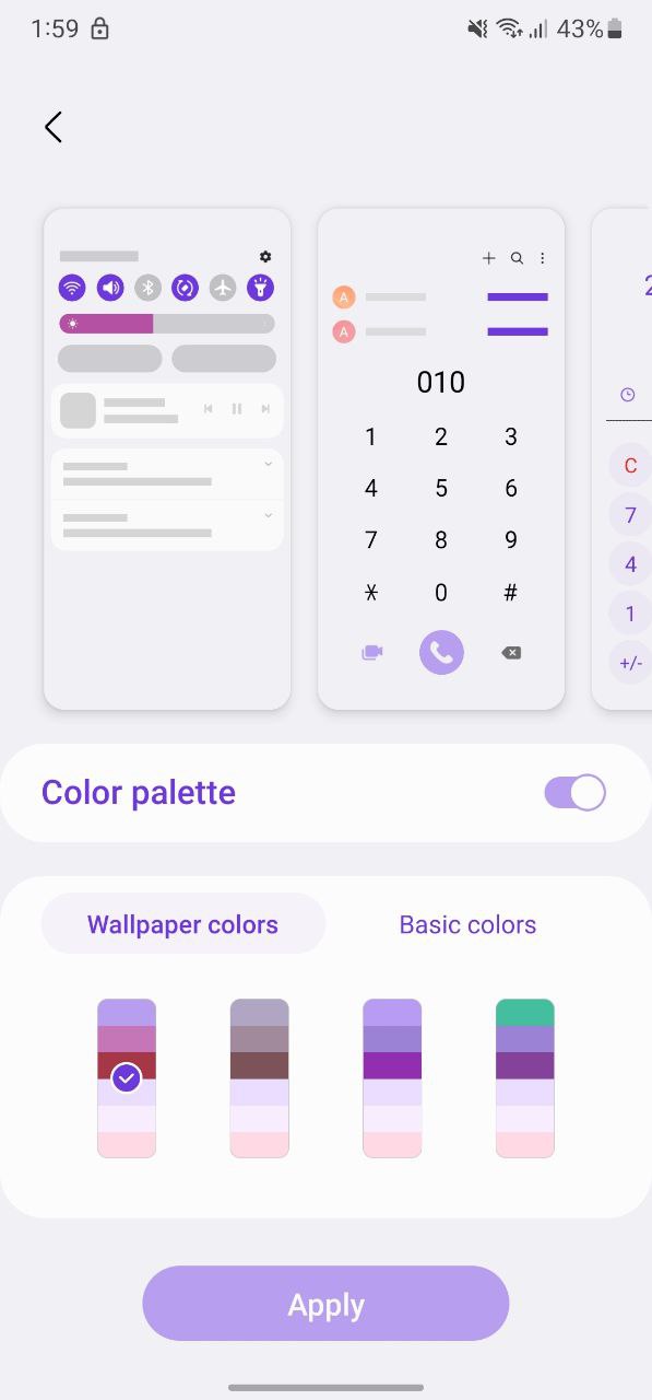 One UI 5.0 Color Palette