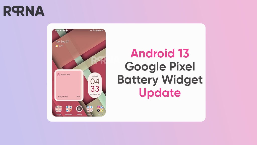 Android 13 Google Pixel Battery widget update