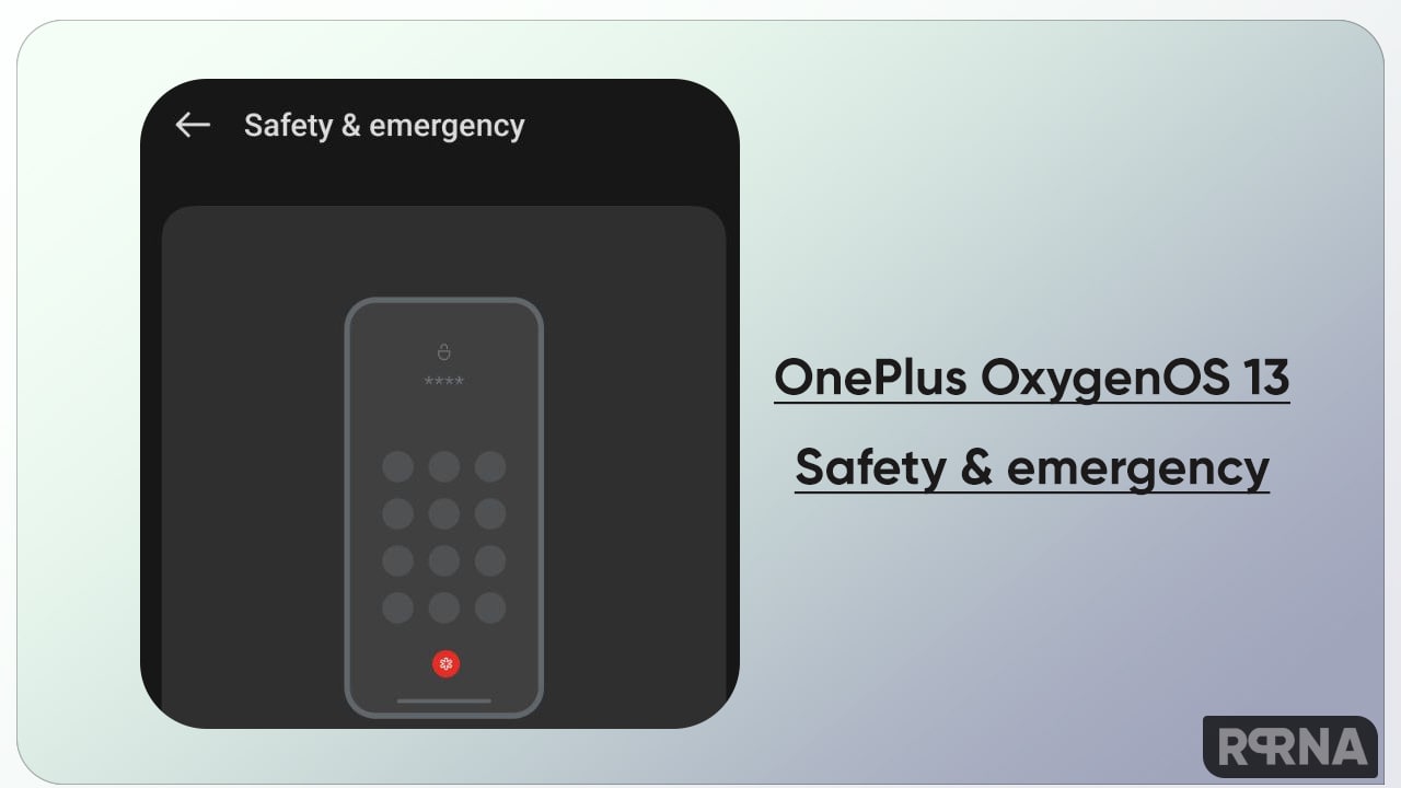 OnePlus Safety and emergency OxygenOS 13