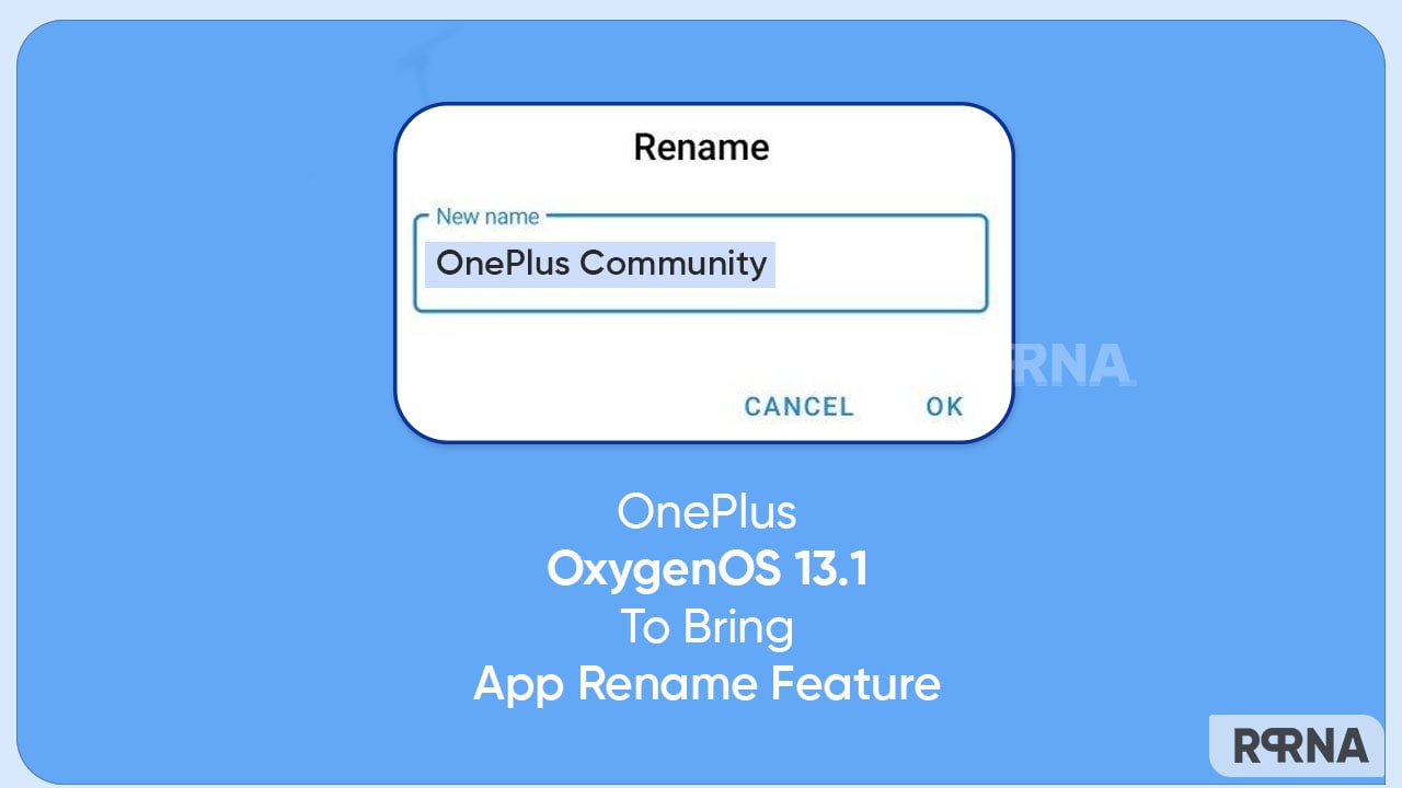 OxygenOS 13.1 app rename feature