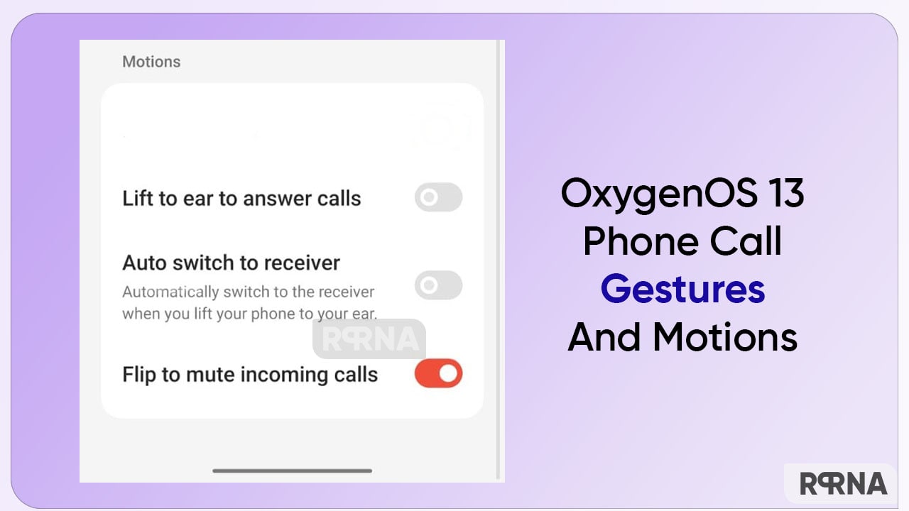 OxygenOS 13 phone call gestures