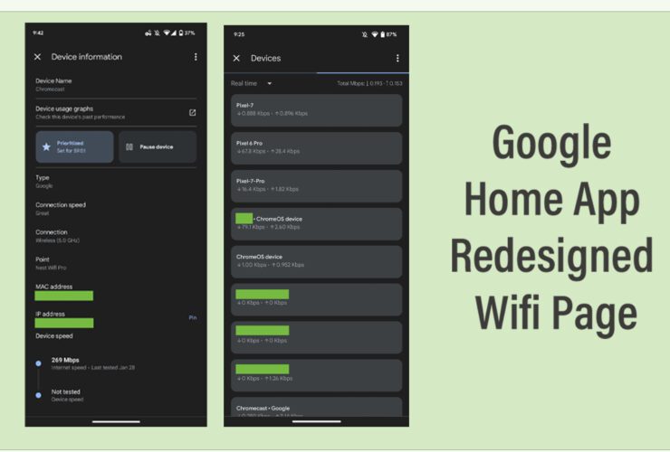 Google Home app redesigned Wifi page