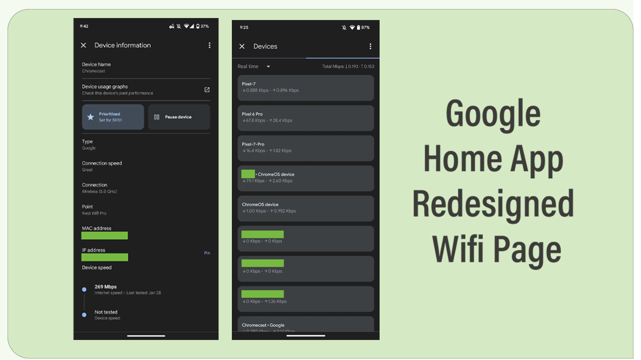 Google Home app redesigned Wifi page