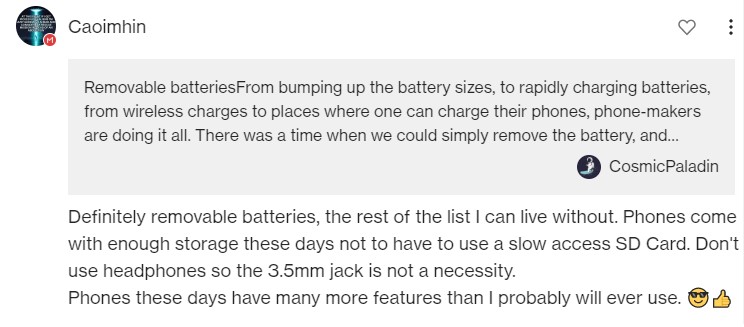 OnePlus smartphone removable battery