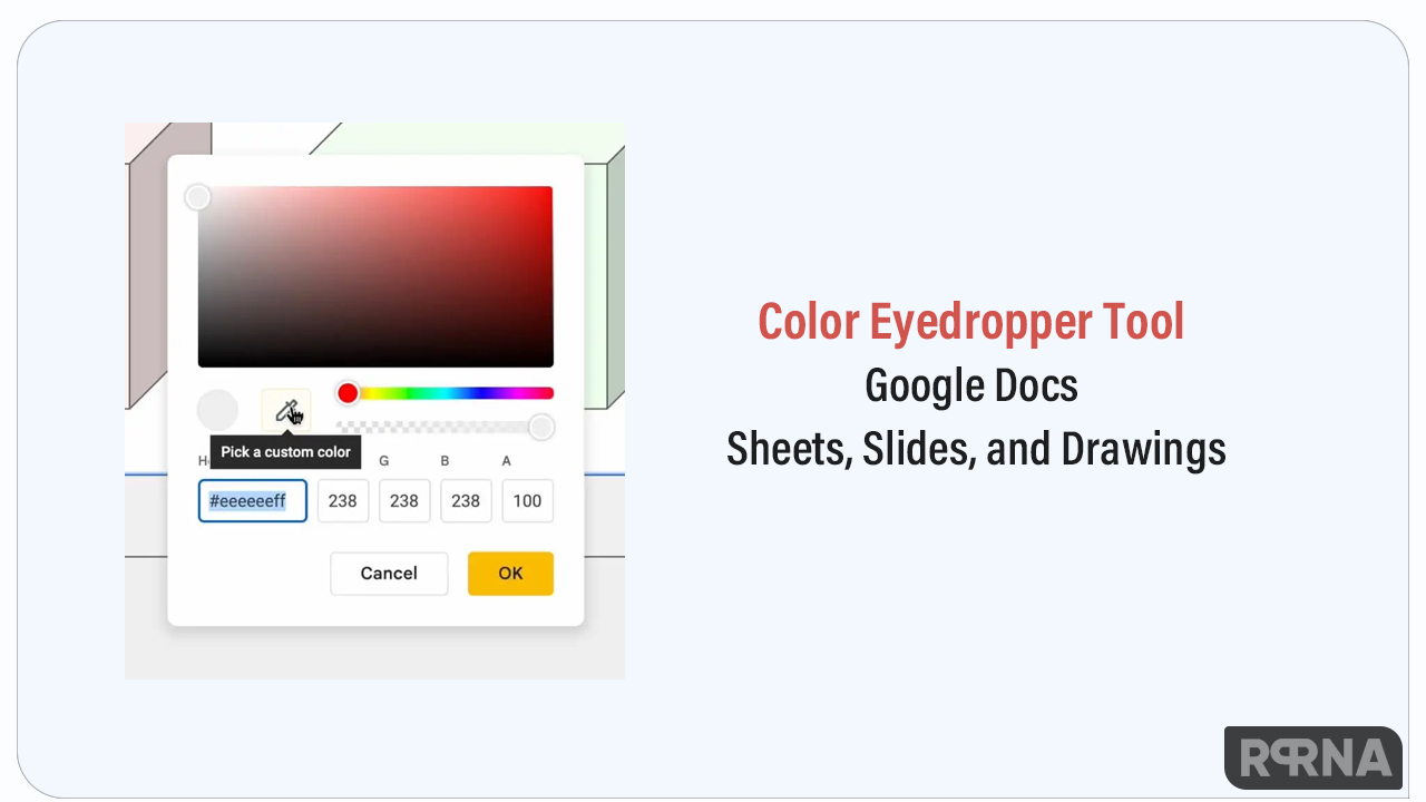 Google Docs Sheets eyedropper tool
