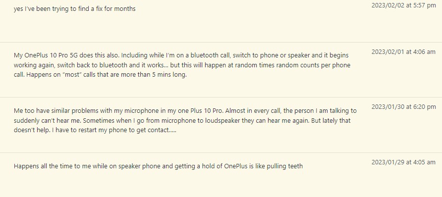 OnePlus 10 Pro mic speaker issues