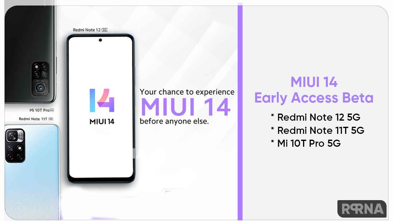 MIUI 14 early beta Redmi Note 12 11T 10T Pro