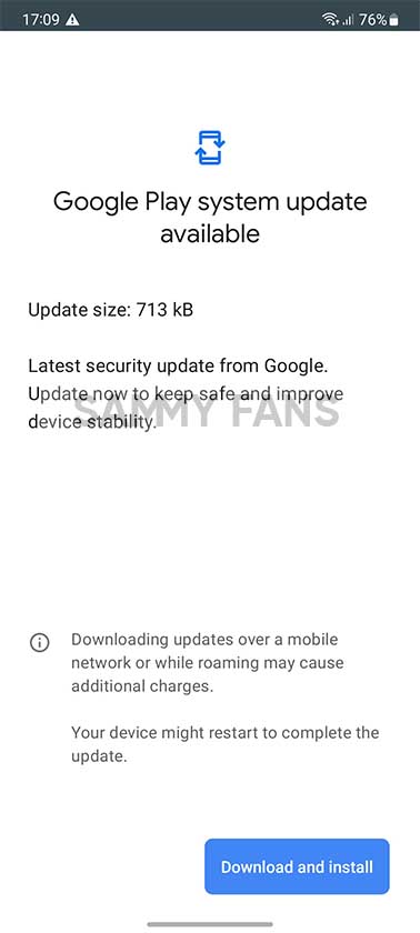 March 2023 Google Play System update Samsung 