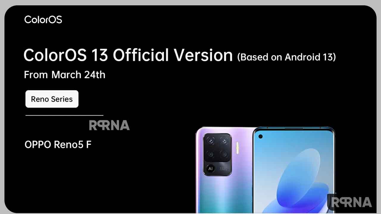 OPPO Reno5 F Android 13 update