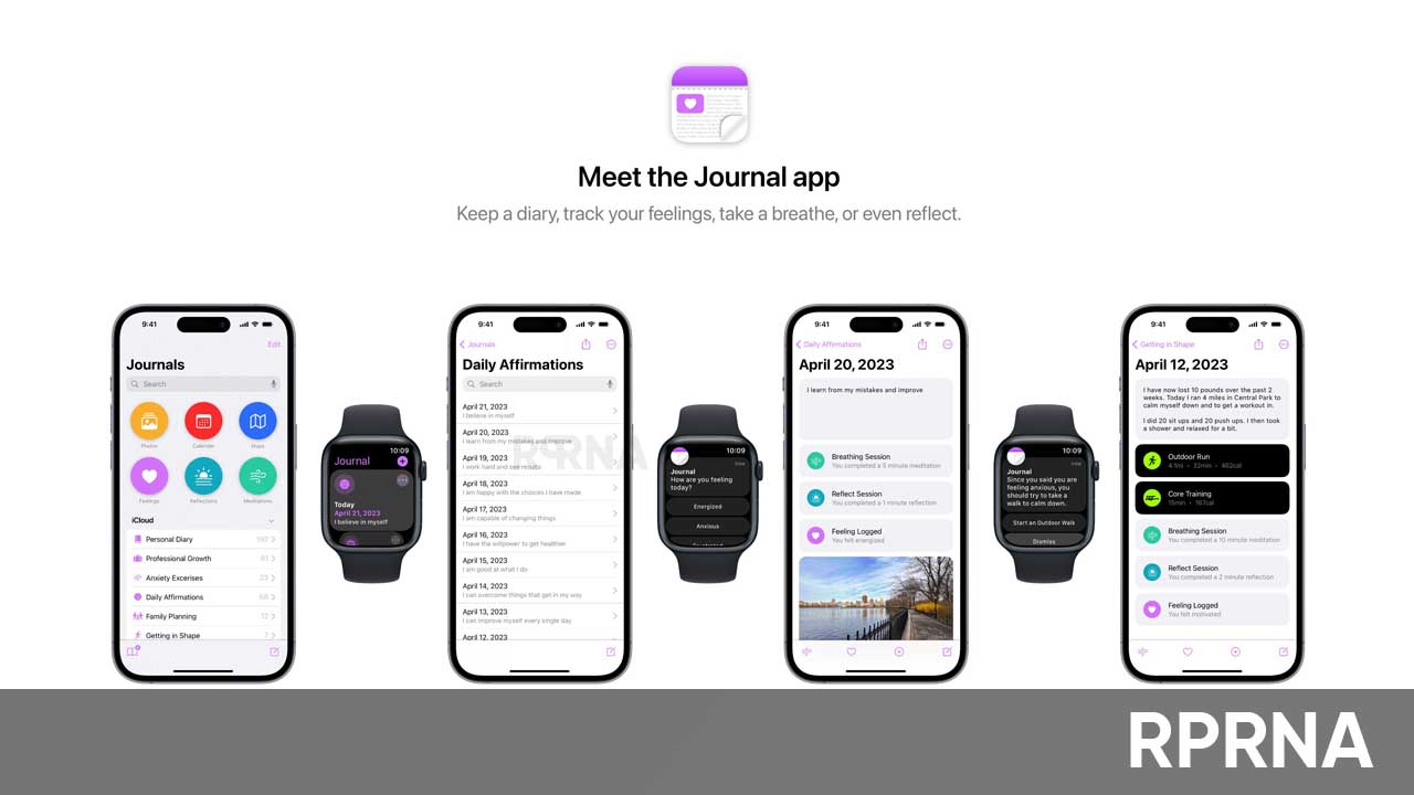 Apple iOS 17 journaling design