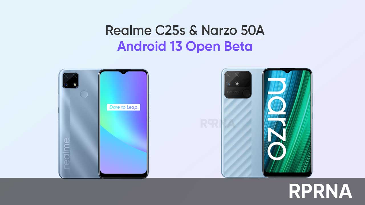 Android 13 beta Realme C25s narzo 50A