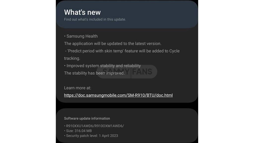 Samsung Galaxy Watch 5 period tracking feature
