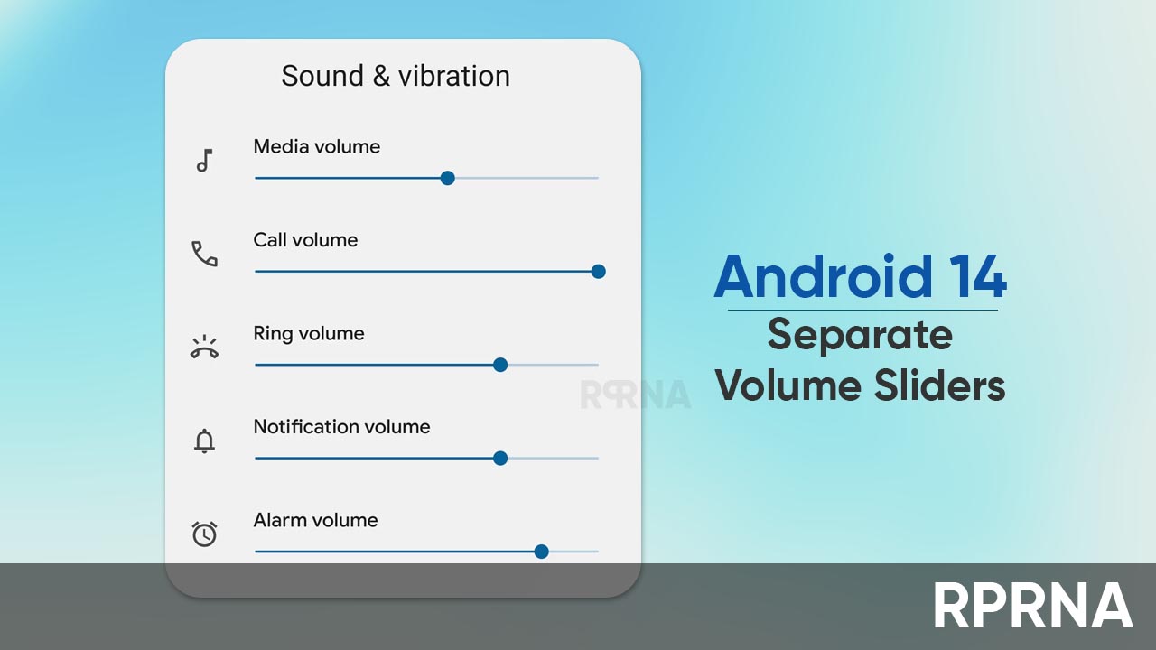 Android 14 volume sliders