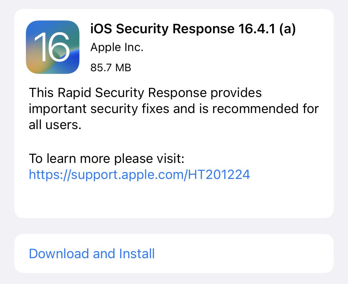 Apple Rapid Security Response