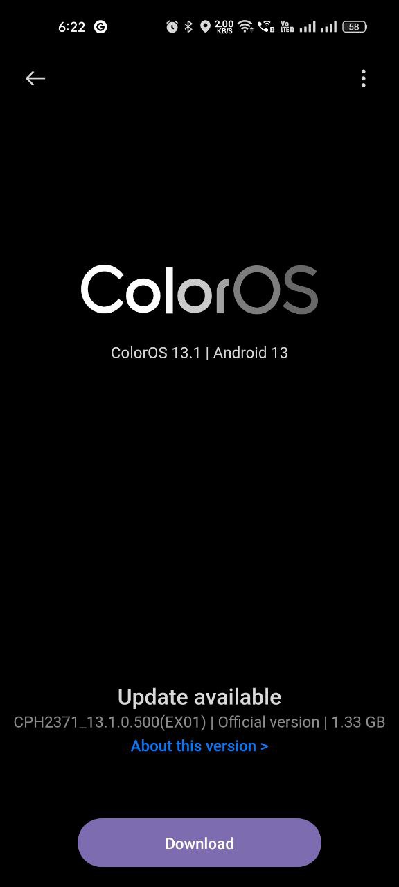 OPPO Reno 7 ColorOS 13.1