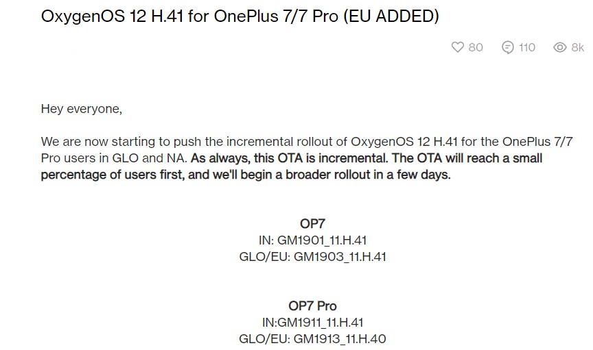 OnePlus 7 Pro OxygenOS 12 H.41 Europe