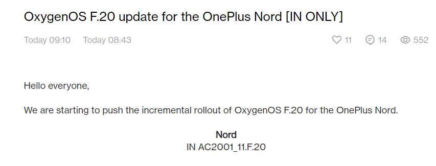OnePlus Nord May 2023 update