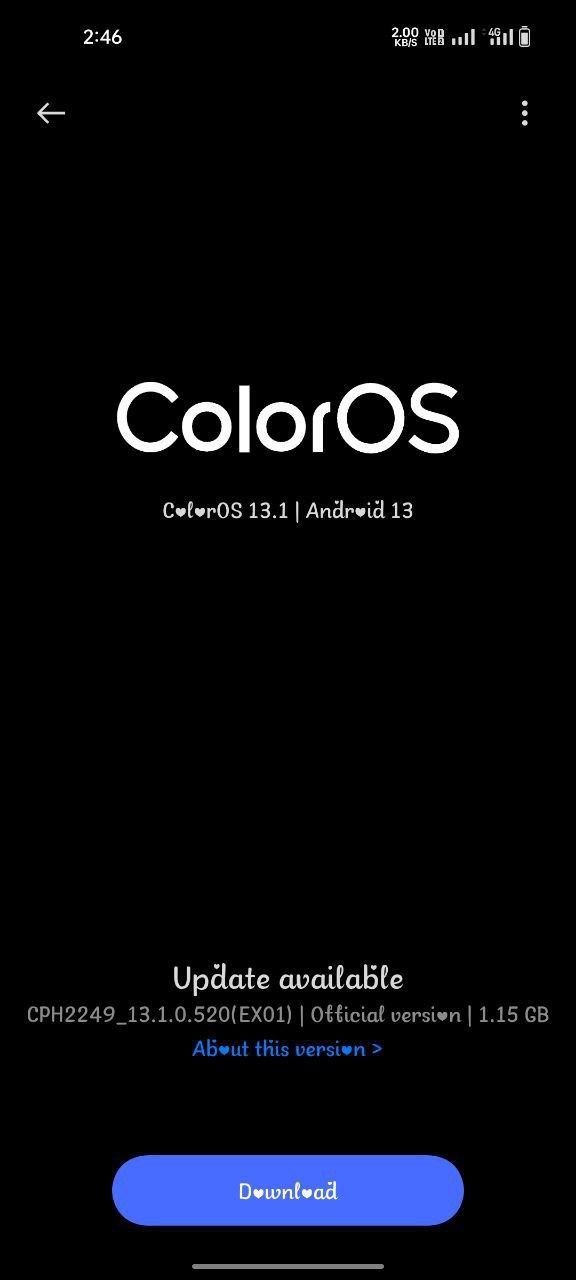 OPPO Reno 6 Pro ColorOS 13.1 update