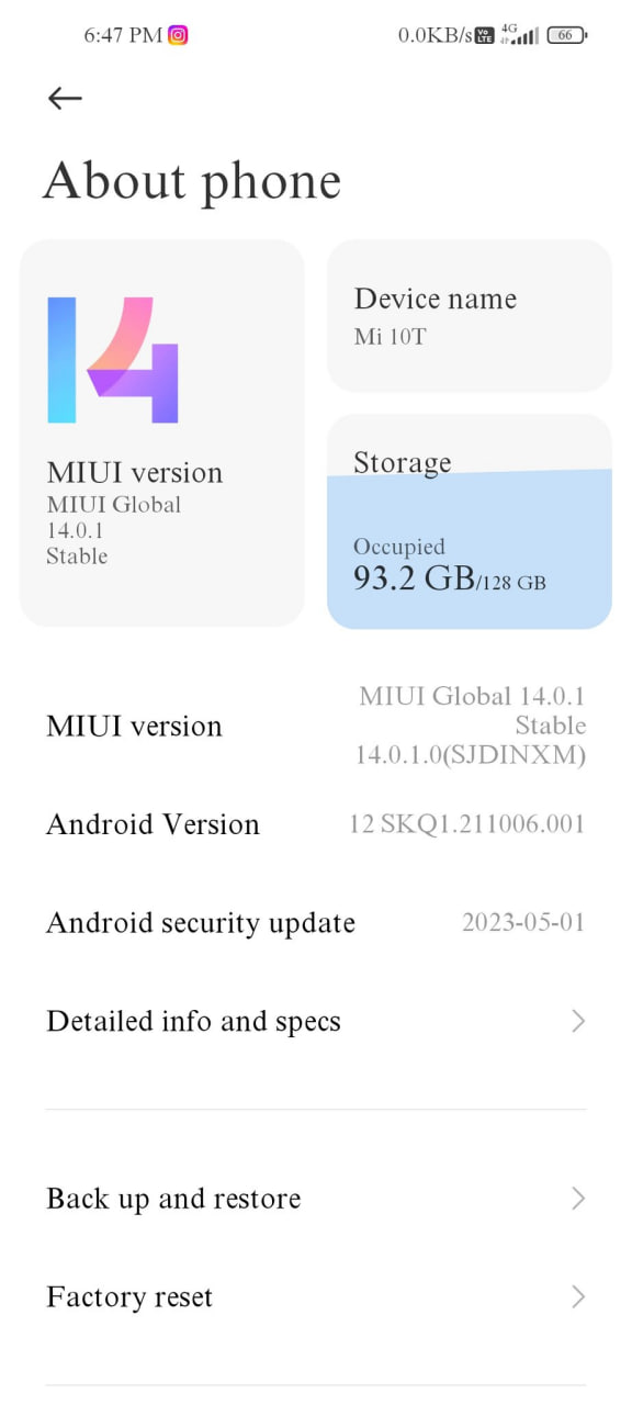 Xiaomi Mi 10T Android 13 India