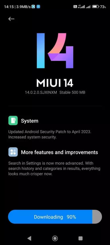 Redmi Note 9 Pro Max MIUI 14 update