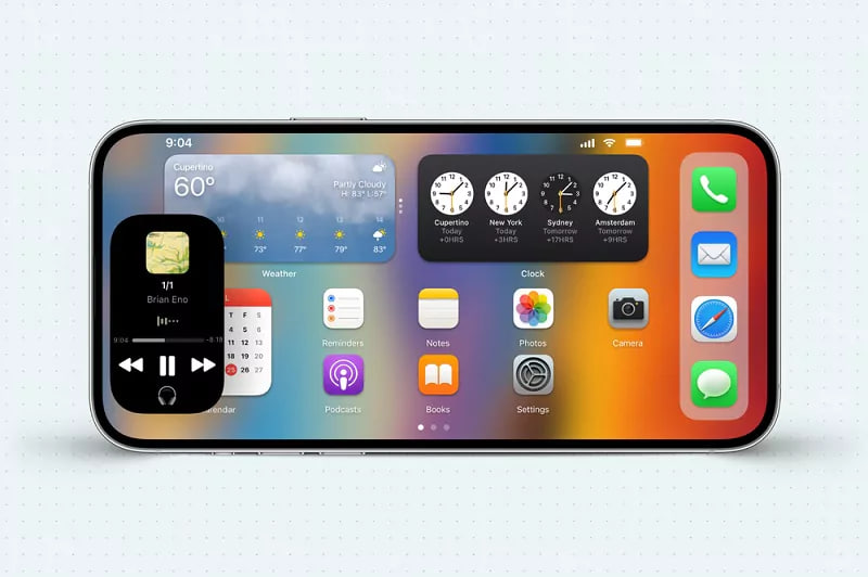 Apple iOS 17 landscape split-screen