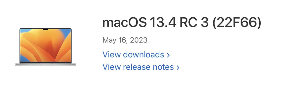 Apple third macOS 13.4 RC