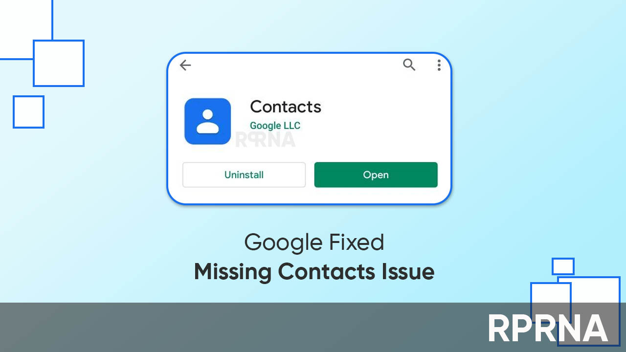 Google fixed missing contacts issue