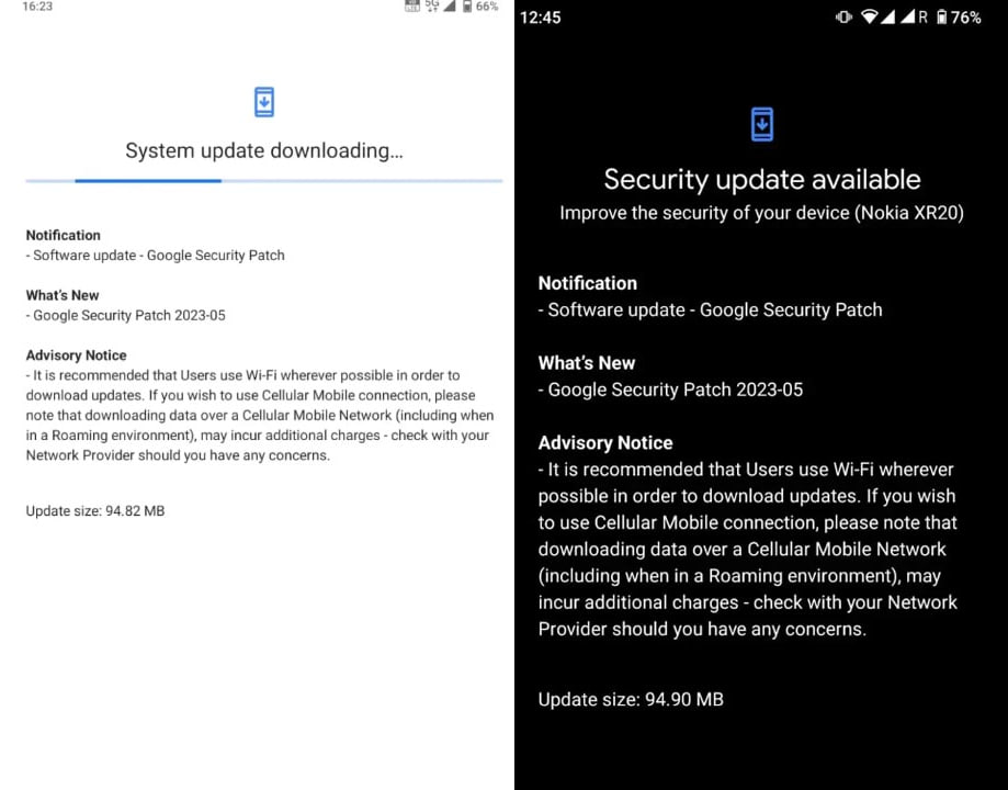 Nokia X30 XR20 May 2023 update