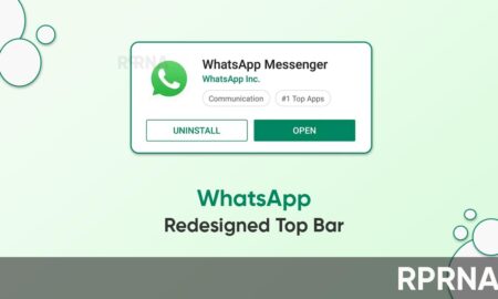 WhatsApp top app bar