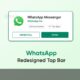 WhatsApp top app bar