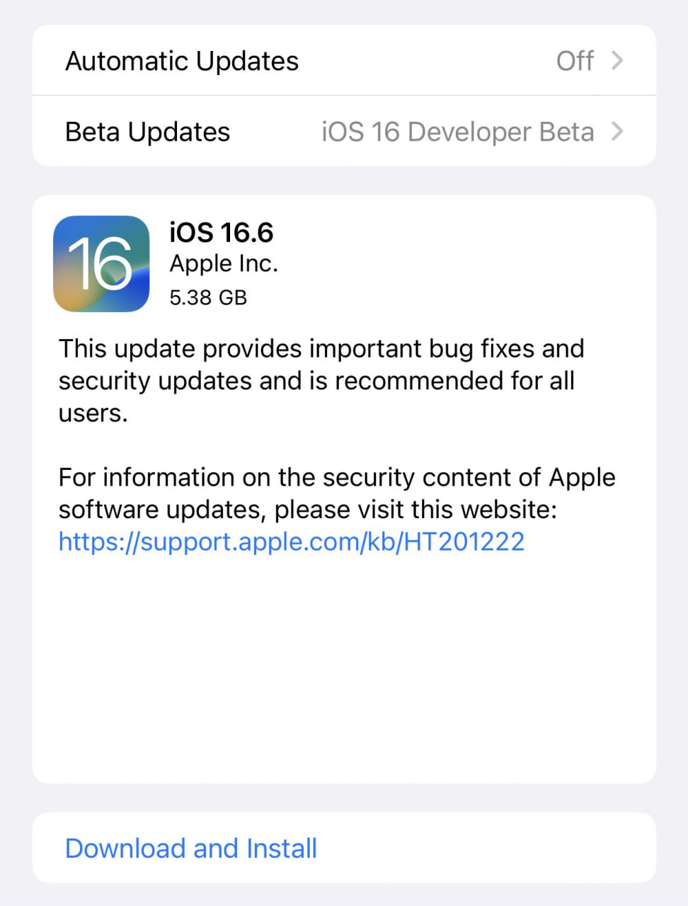 Apple iOS 16.6 Release Candidate