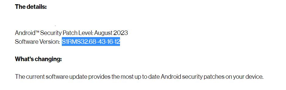 Motorola Edge 5G August 2023 patch
