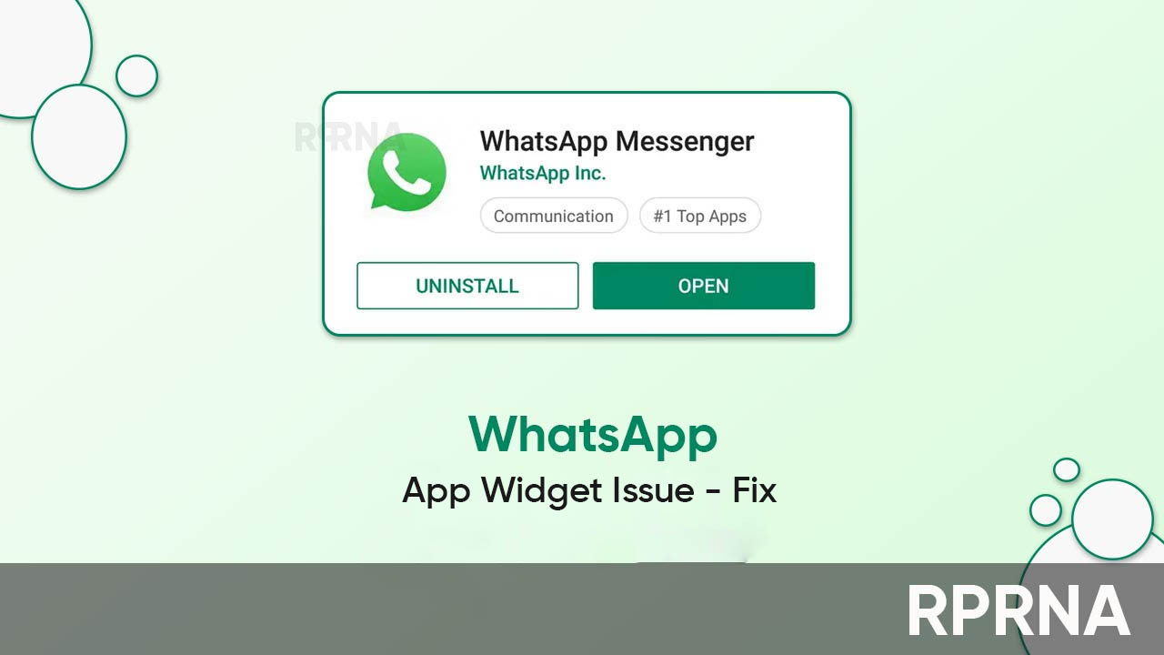 WhatsApp app widget issue update