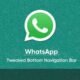 WhatsApp tweaked bottom navigation bar
