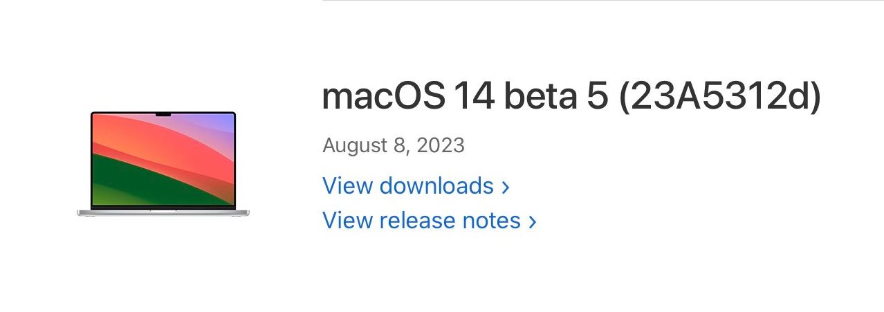 Apple macOS 14 beta 5