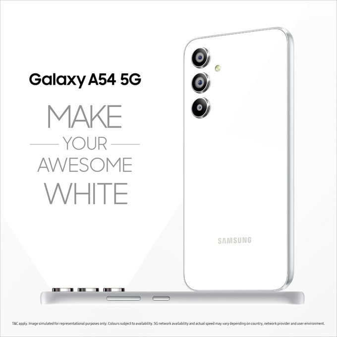 Galaxy A54 Awesome White launched