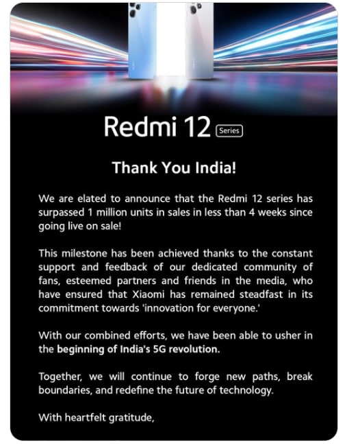  Redmi 12 India sale