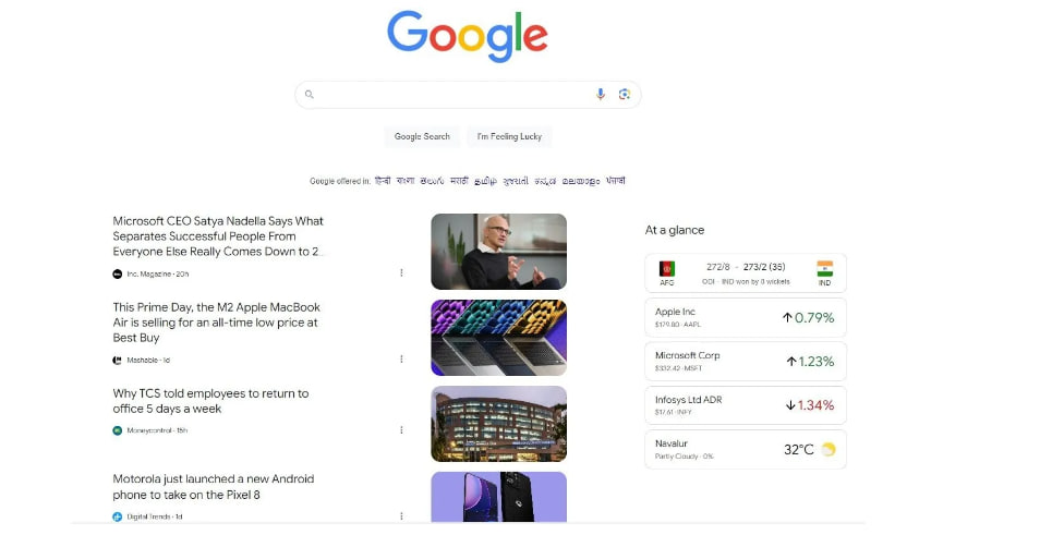Google Search Homepage makeover