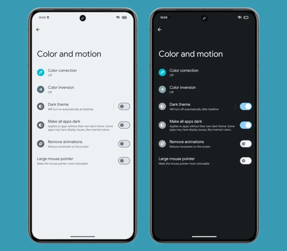 Android 15 Dark Mode apps